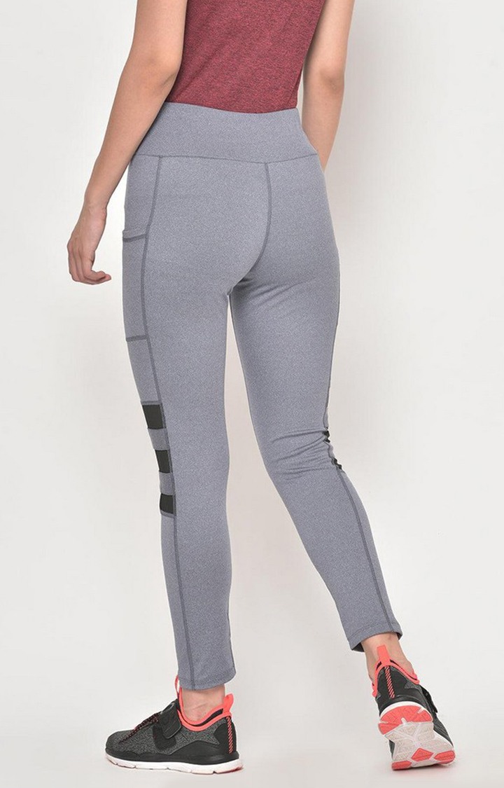 Women's  Blue Solid Polyester Tights