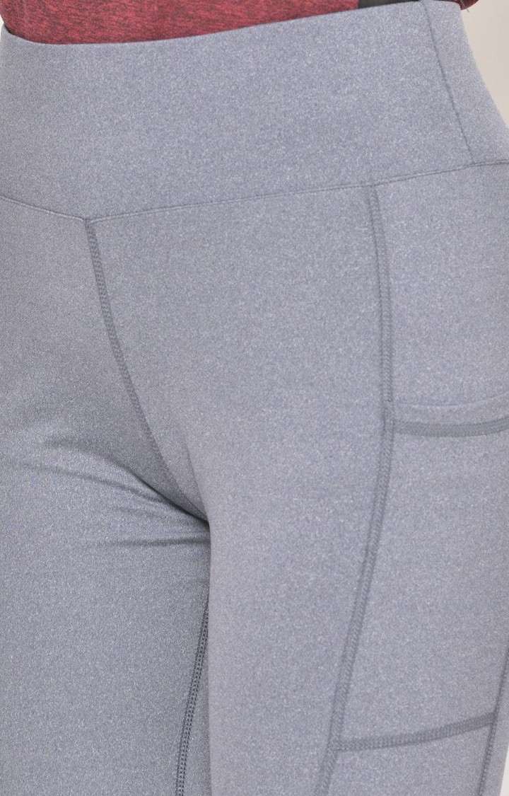 Women's  Blue Solid Polyester Tights