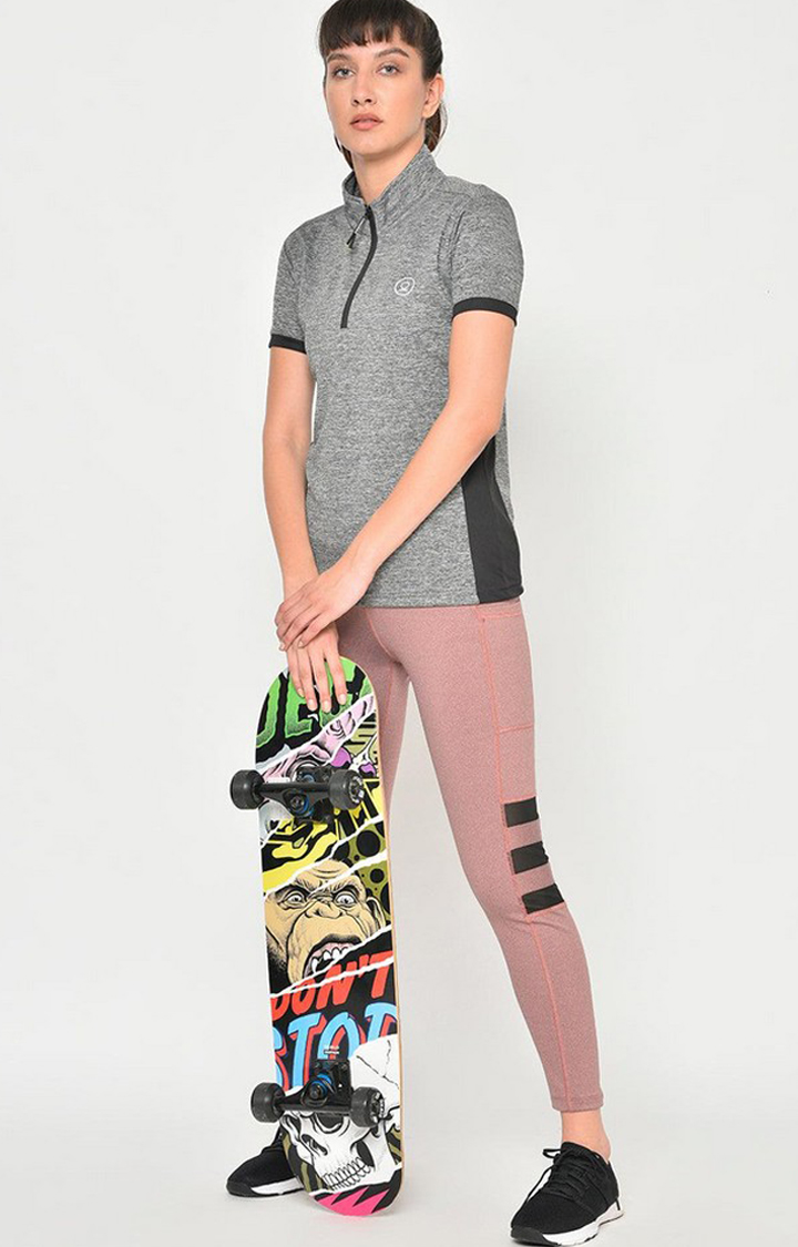Women's  Red Solid Polyester Tights