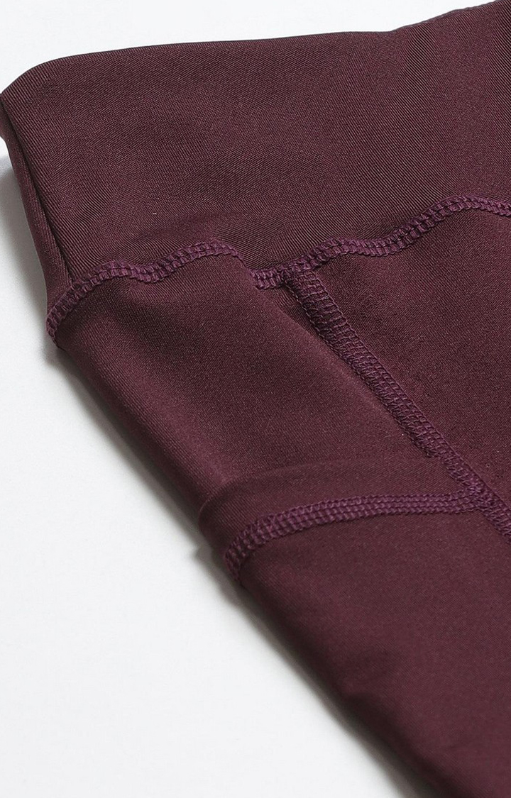 Women's  Red Solid Polyester Tights