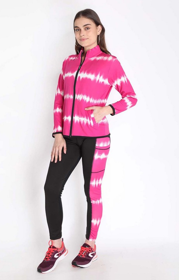 Women's  Blue Printed Polyester Tights