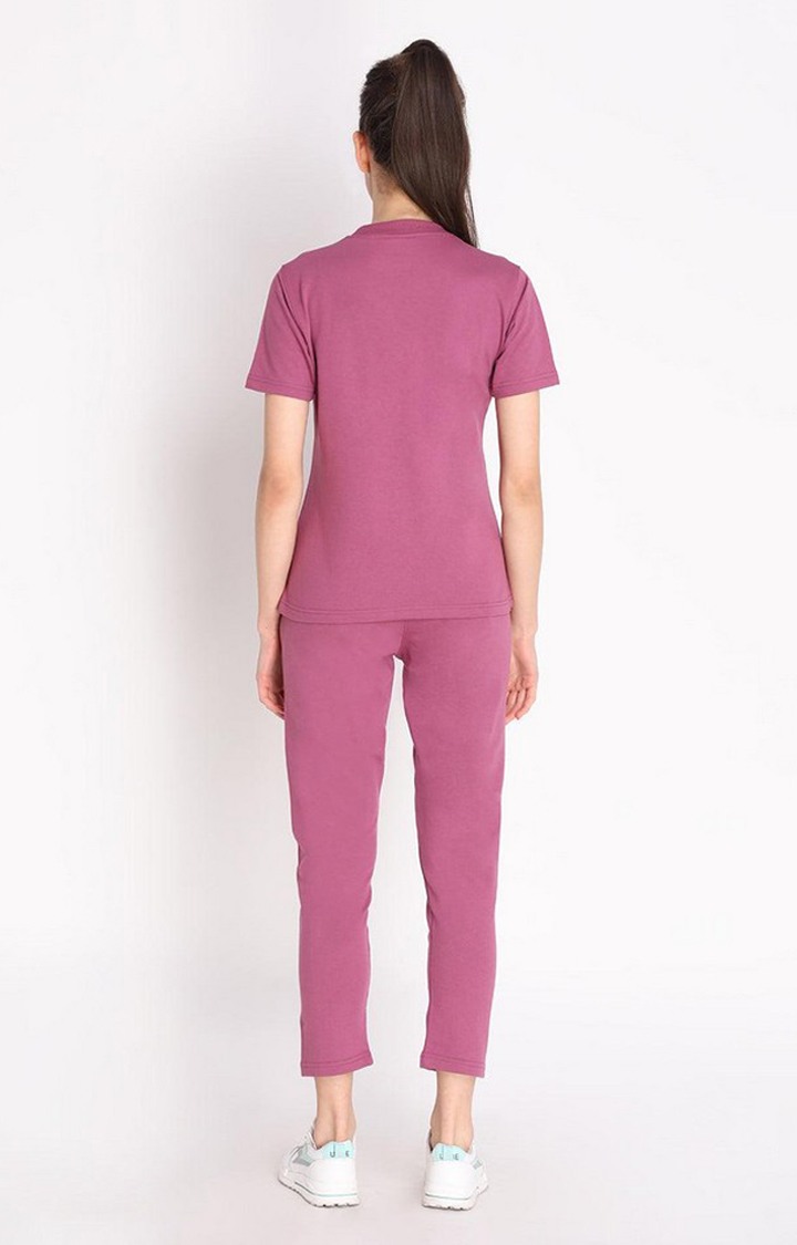 Women's Red Cotton Blend Solid Co-ords