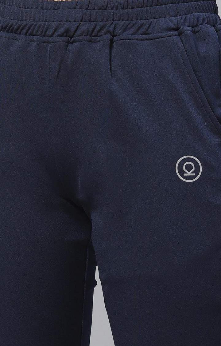 Women's  Blue Solid Polyester Tracksuits