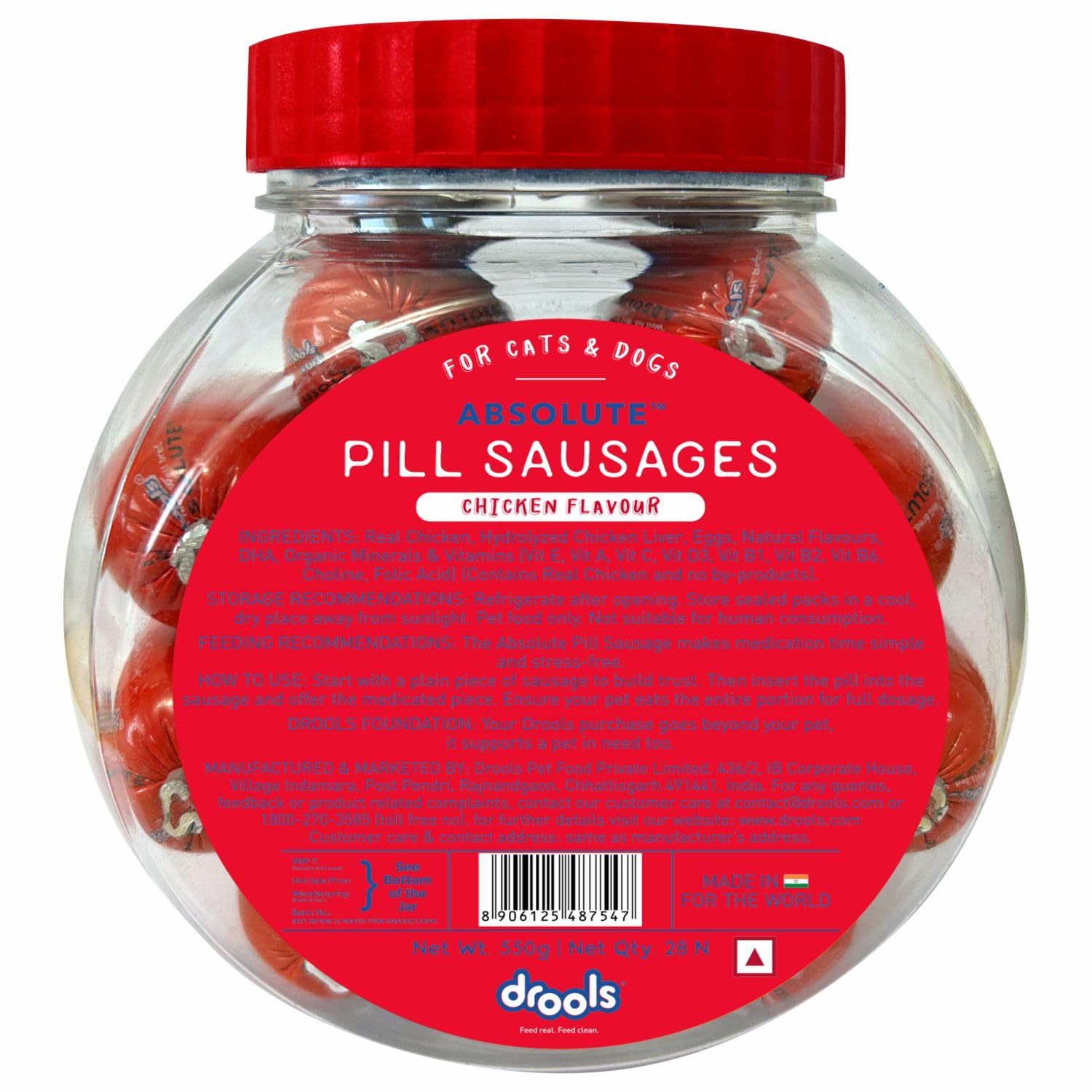 Drools Absolute Pill Sausage Treats Real Chicken (1 Pcs)