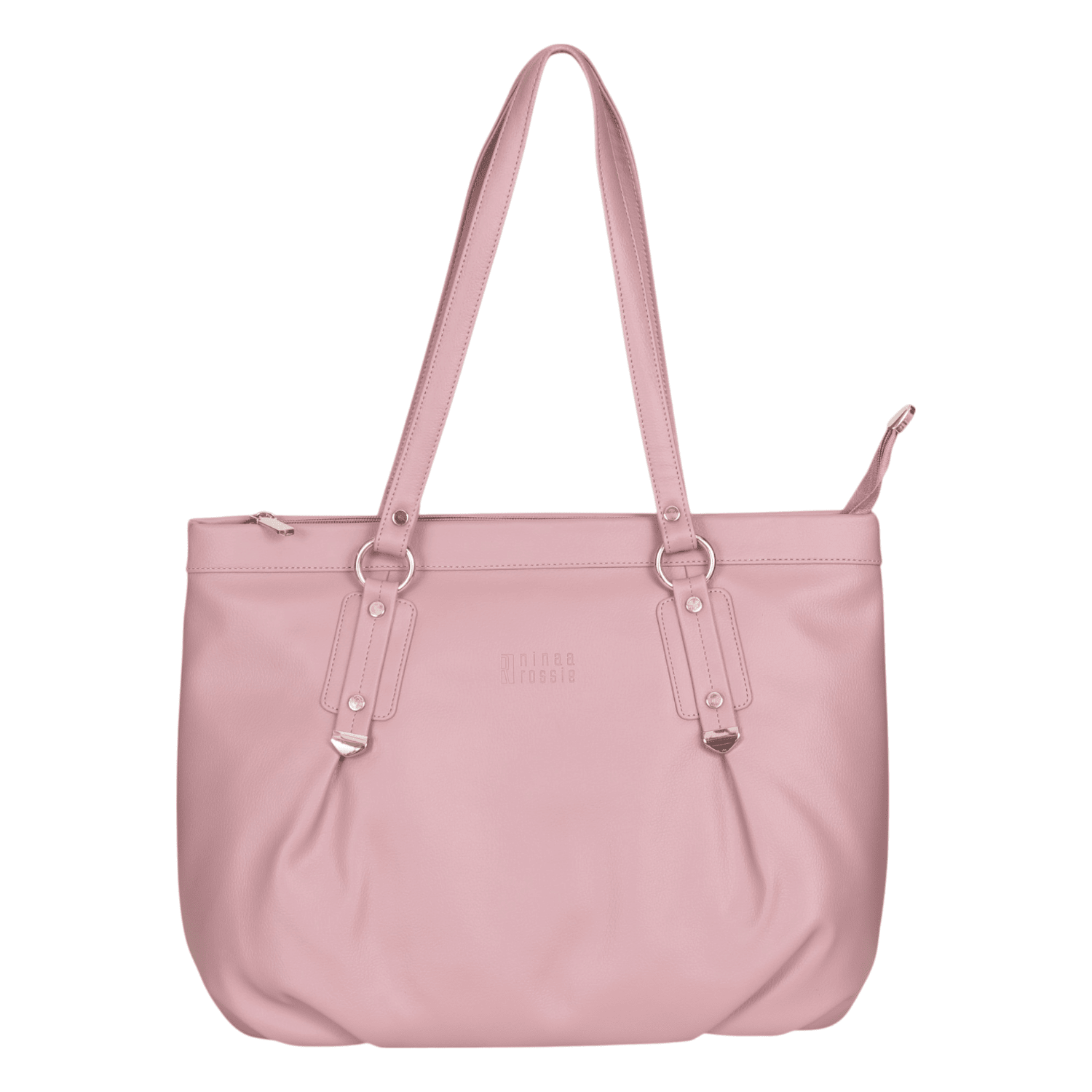Ninaa Rossie Pink Faux Leather Tote Bag