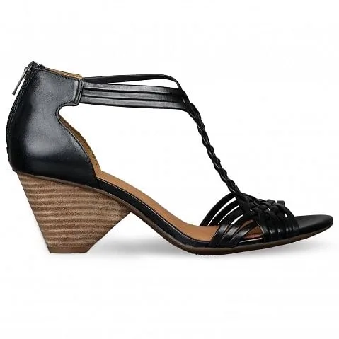 Clarks black wedges clearance