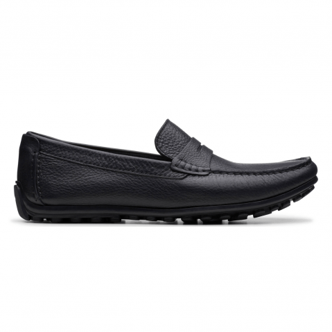 Clarks | Men's Black Leather Loafers 0