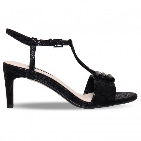 Clarks | Women's Black Leather Heel Sandals 0