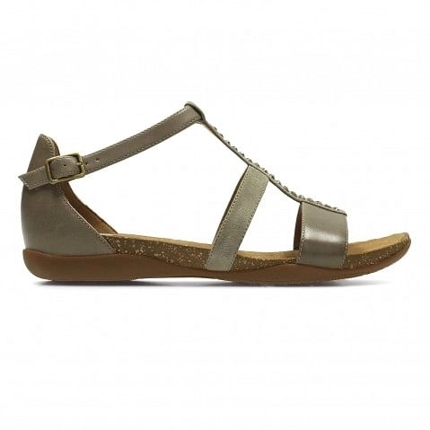 Women's Green Leather Sandals