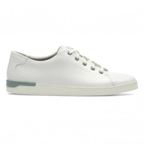 Men's White Leather Casual Lace-ups