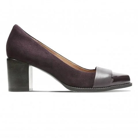 Purple Suede Block Heels for Women