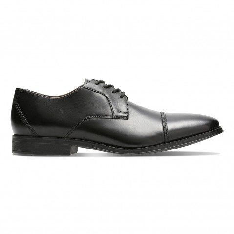 Clarks | Men's Black Leather Derby Shoes 0