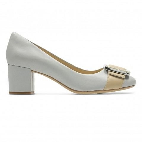 Women s Blue Leather Block Heels