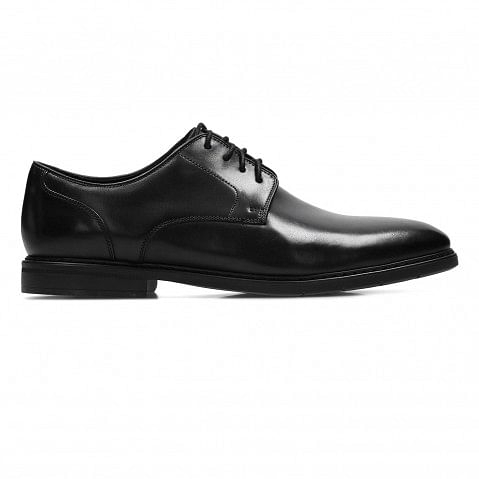 Clarks | Men's Black Leather Derby Shoes 1