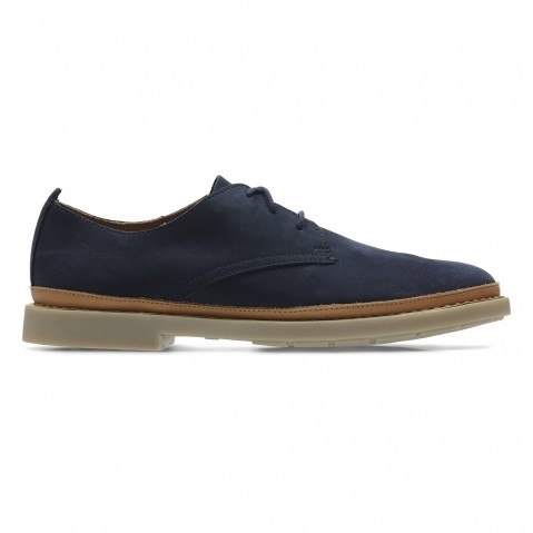 Clarks | Men's Navy Leather Casual Lace-ups 0