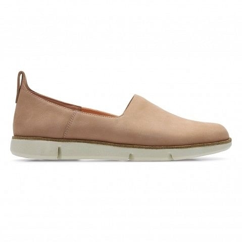 Women's Pink Leather Casual Slip-ons