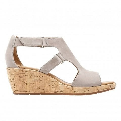 Clarks grey discount wedge sandals