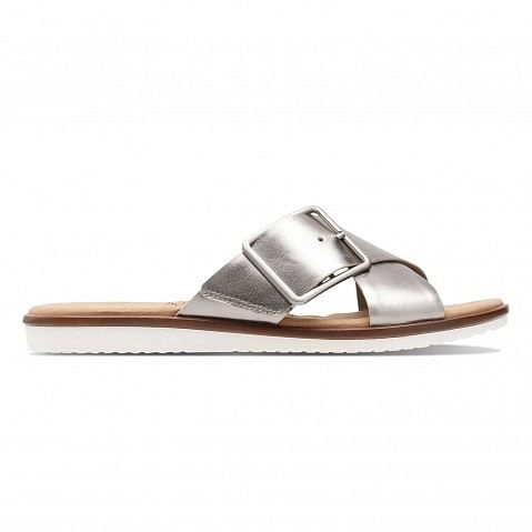 Clarks Women's Silver Sandals | ShopStyle