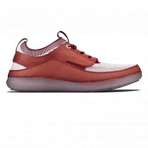 Clarks | Women's Red Leather Casual Lace-ups 0