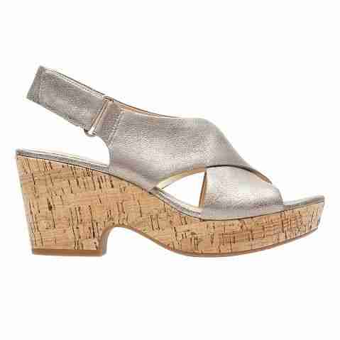 Clarks grey on sale wedge sandals