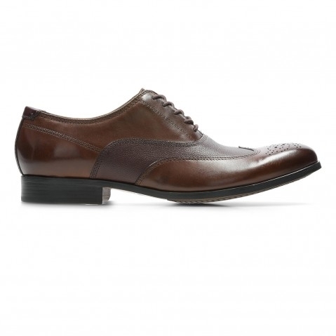 Clarks | Men's Brown Leather Oxfords 1