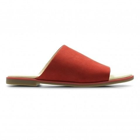 Clarks red online leather sandals