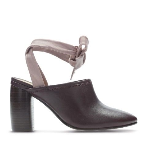 Women's Purple Leather Block Heels
