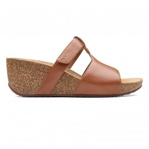 Clarks brown wedges discount