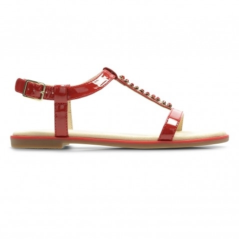 Clarks | Women's Red Leather Sandals 0
