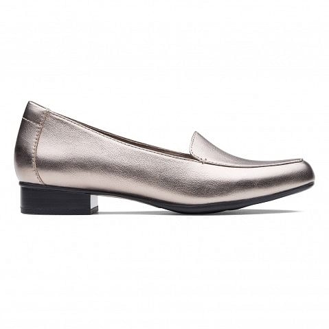 Women s Grey Leather Block Heels