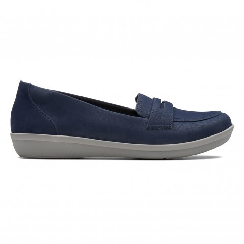 Clarks | Women's Navy Synthetic Casual Slip-ons 0