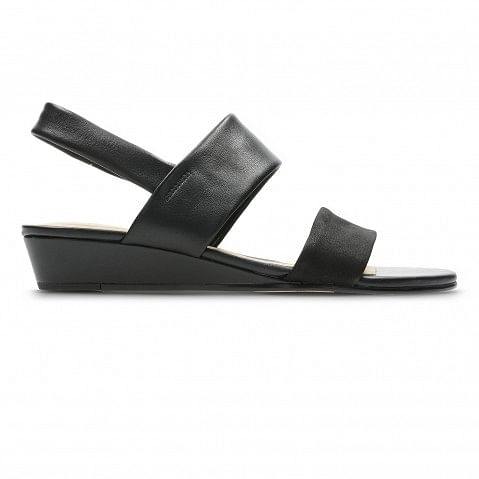 Clarks black 2025 sandals heels