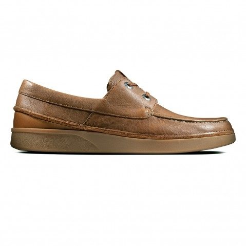 Men's Leather Tan Boat Shoes