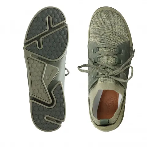 Men s Olive Fabric Casual Lace ups
