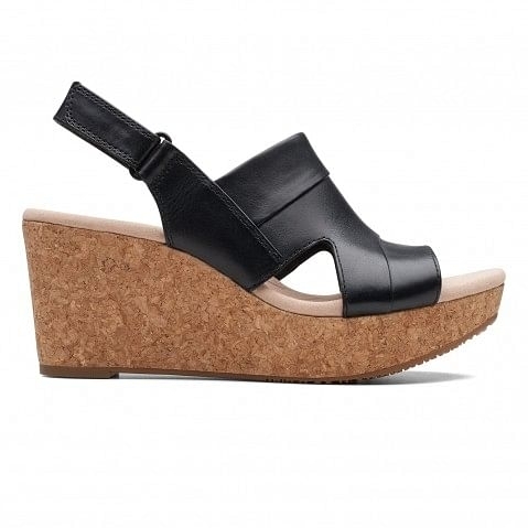 Clarks | Black Leather Wedges for Women's 1
