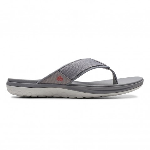 Men's Grey Synthetic Slippers