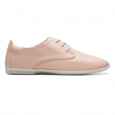 Women's Pink Leather Casual Lace-ups