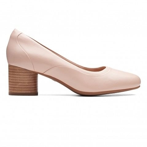 Clarks | Pink Leather Block Heels for Women 3