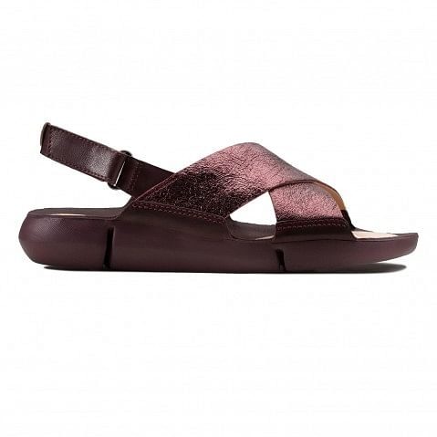 Burgundy sales leather sandals