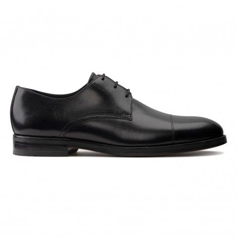 Men's Black Leather Derby Shoes