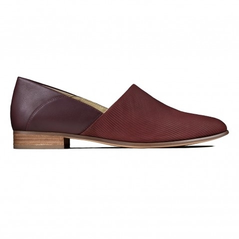 Clarks | Women's Red Leather Casual Slip-ons 1