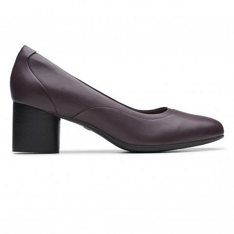 Purple Leather Block Heels for Women