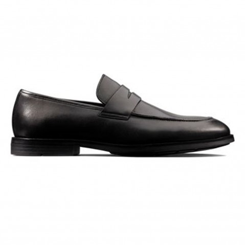 Men's Black Leather Formal Slip-ons