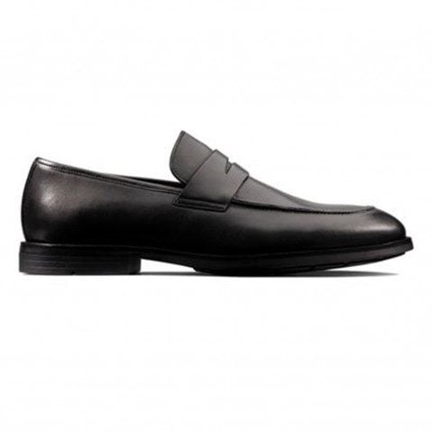 Men's Black Leather Formal Slip-ons