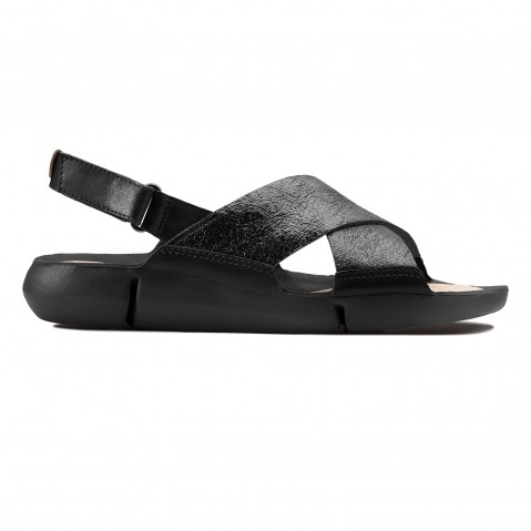 Women's Black Leather Sandals