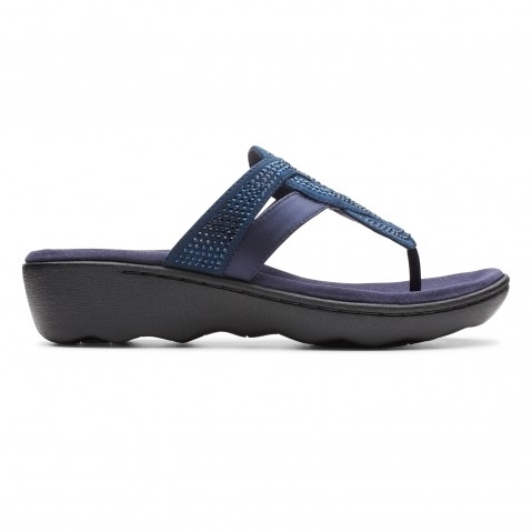 Clarks | Women's Blue Synthetic Sandals 0