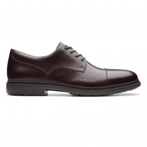 Men's Burgundy Leather Derby Shoes