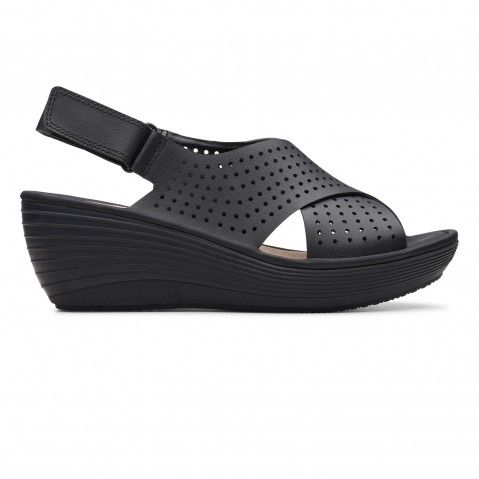 Clarks grey wedge best sale sandals
