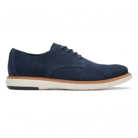 Men's Navy Suede Derby Shoes