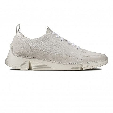 Clarks | Women's Off White Leather Casual Lace-ups 2